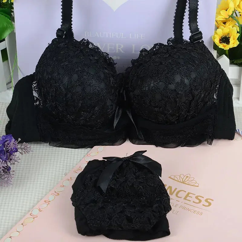 Ensemble Lingerie Femme Dentelle - Soutien-Gorge et Culotte