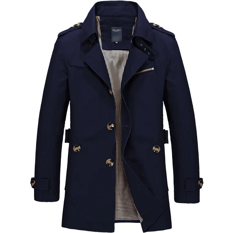 Veste Longue Homme Coupe-Vent - Trench Coat Élégant
