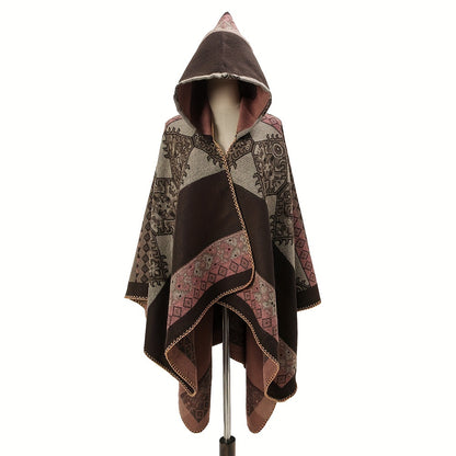 Cape à capuche bohème – Chaleur et élégance artisanale