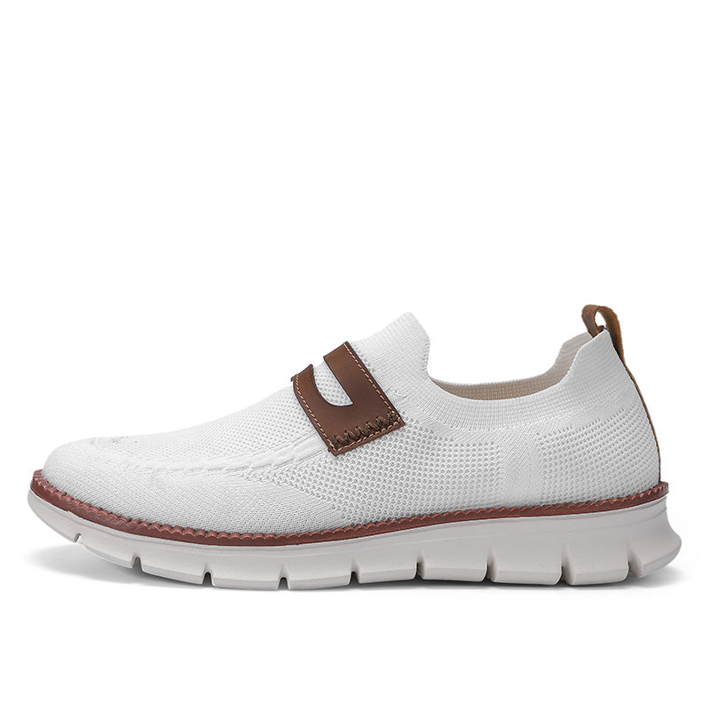 Chaussures homme légères et respirantes – blanc et marron