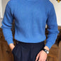 Pull homme col rond – Maille côtelée