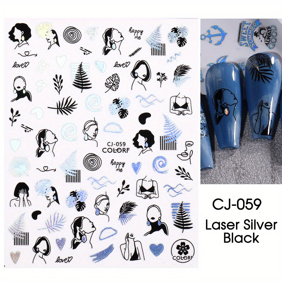 Stickers Nail Art Été – Palmiers & Motifs Tropicaux