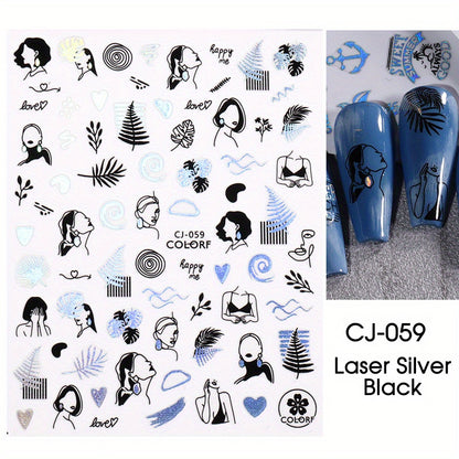 Stickers Nail Art Été – Palmiers & Motifs Tropicaux