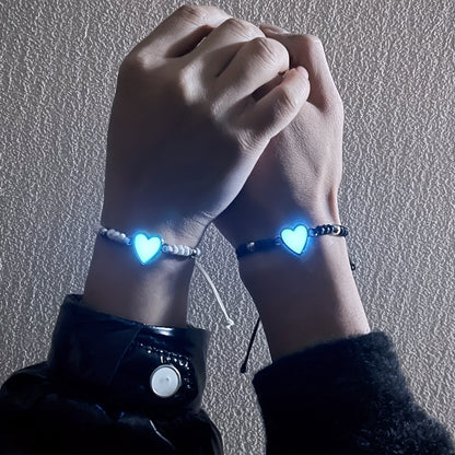 Bracelets couple cœur lumineux