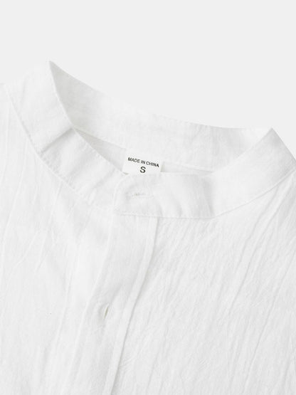 Chemise Blanche Homme – Col Mao & Tissu Léger
