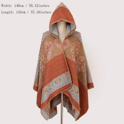 Cape à capuche bohème – Chaleur et élégance artisanale