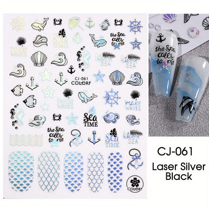 Stickers Nail Art Été – Palmiers & Motifs Tropicaux