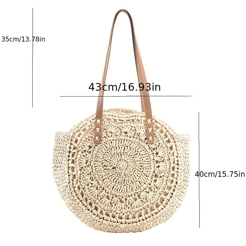 Sac rond en raphia tressé – Esprit bohème chic