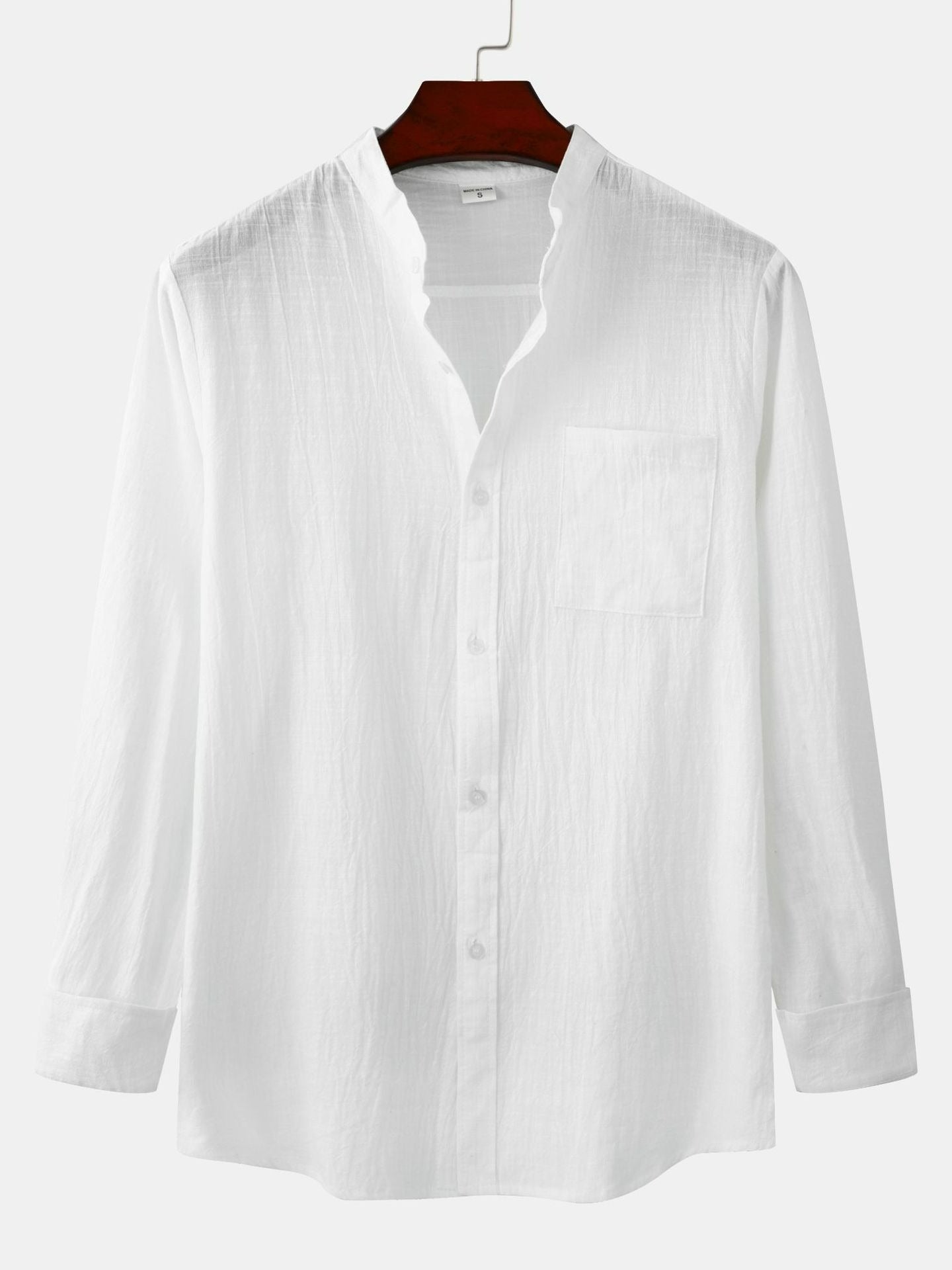 Chemise Blanche Homme – Col Mao & Tissu Léger