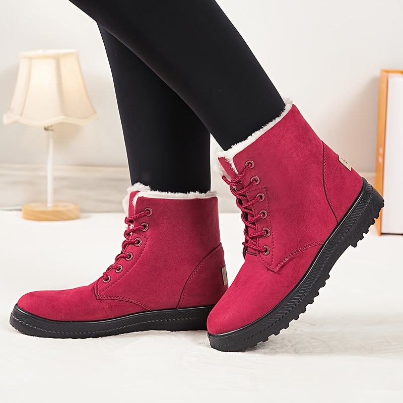 Women'S Winter Boots - Slip-Resistant PU Sole, Lace-Up Closure, Cushioned Insole - Cold Weather Boots for Everyday &amp; Formal Outfits - Extended Sizes Up to US Women'S 44 (EU 43) - Boots for Winter Adventures, Y Terrain Footwea