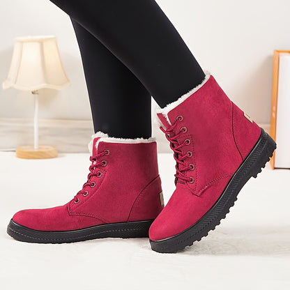 Women'S Winter Boots - Slip-Resistant PU Sole, Lace-Up Closure, Cushioned Insole - Cold Weather Boots for Everyday &amp; Formal Outfits - Extended Sizes Up to US Women'S 44 (EU 43) - Boots for Winter Adventures, Y Terrain Footwea