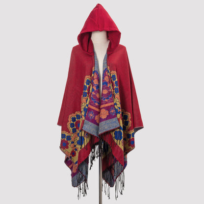 Cape à capuche bohème – Chaleur et élégance artisanale