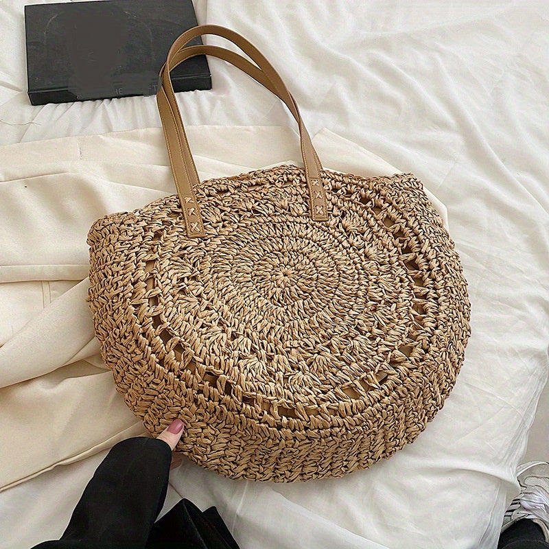 Sac rond en raphia tressé – Esprit bohème chic