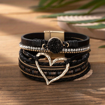 Bracelet cuir tressé femme élégant