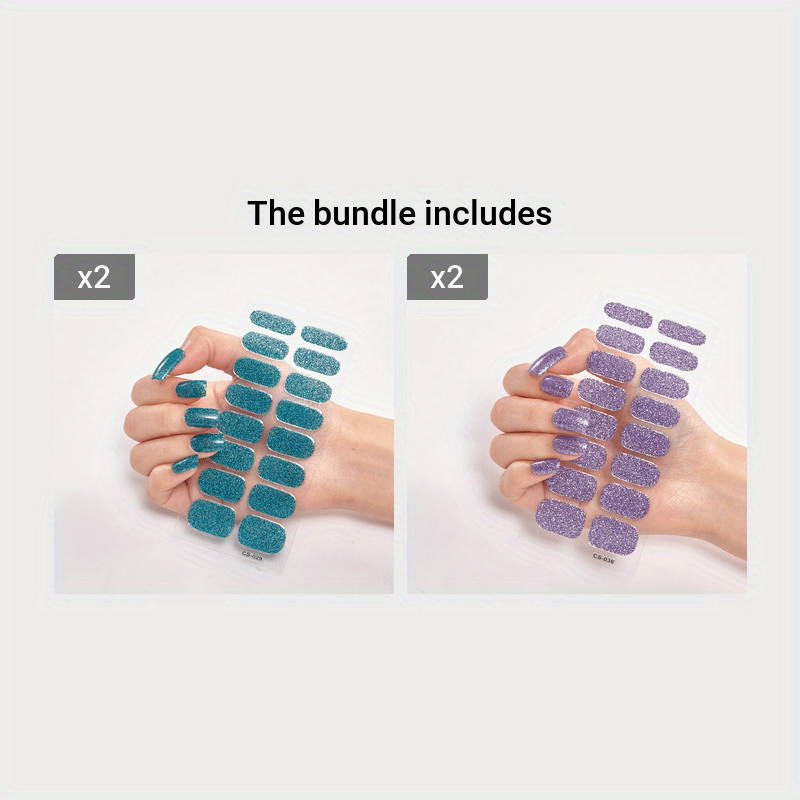 Autocollants d'ongles pailletés