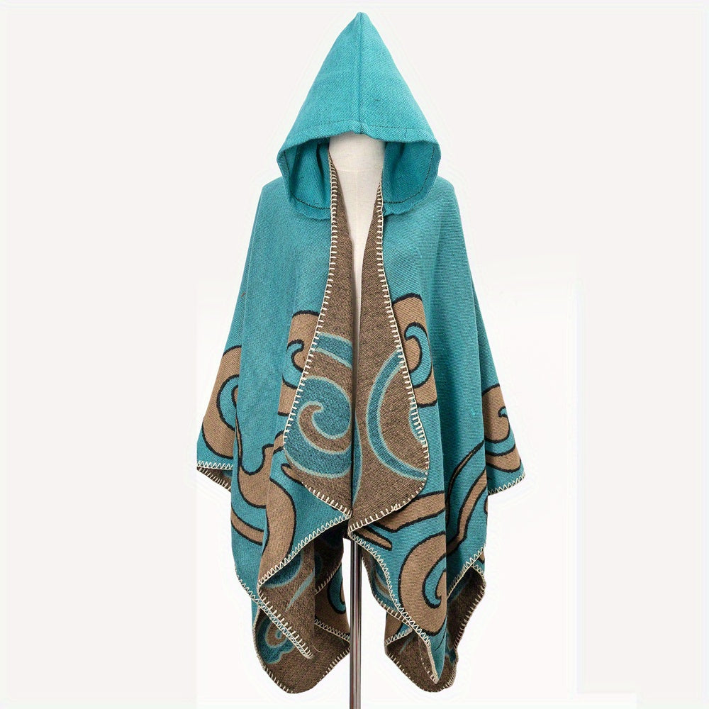 Cape à capuche bohème – Chaleur et élégance artisanale
