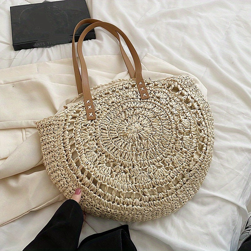 Sac rond en raphia tressé – Esprit bohème chic