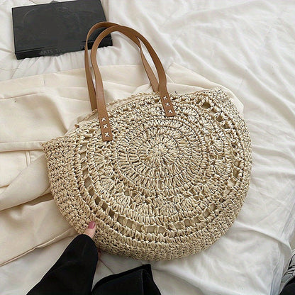 Sac rond en raphia tressé – Esprit bohème chic