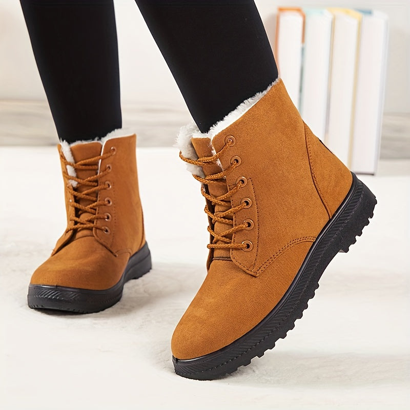Women'S Winter Boots - Slip-Resistant PU Sole, Lace-Up Closure, Cushioned Insole - Cold Weather Boots for Everyday &amp; Formal Outfits - Extended Sizes Up to US Women'S 44 (EU 43) - Boots for Winter Adventures, Y Terrain Footwea