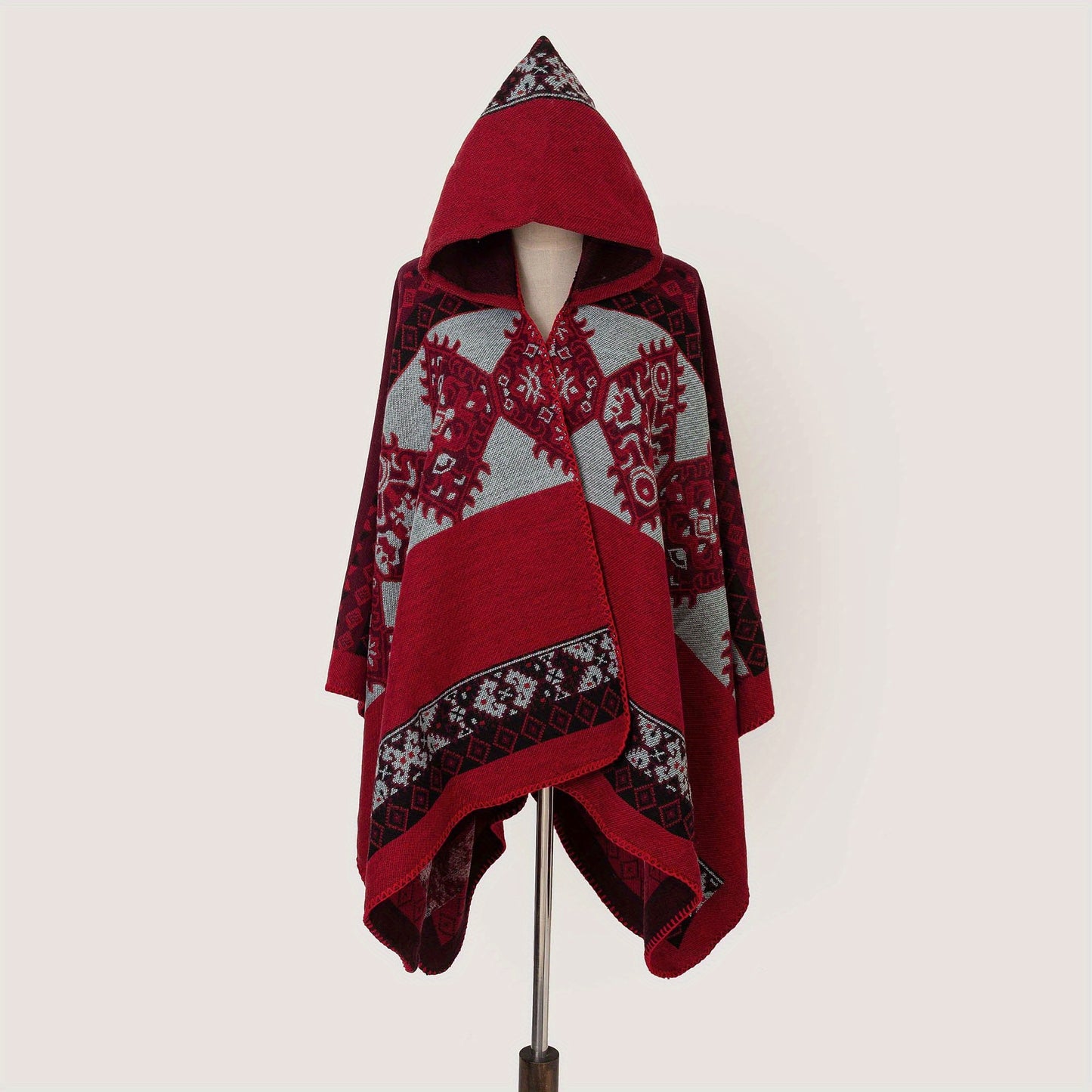 Cape à capuche bohème – Chaleur et élégance artisanale