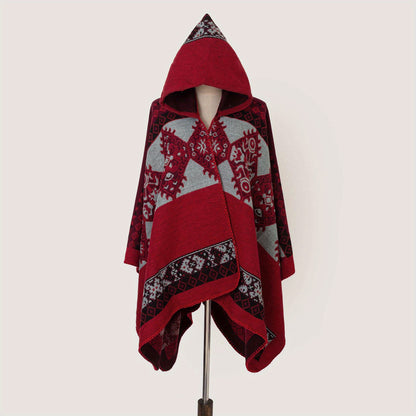 Cape à capuche bohème – Chaleur et élégance artisanale