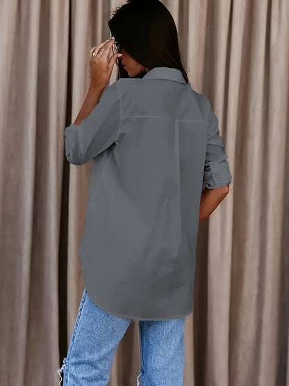 Chemise fluide à manches retroussables – Élégance décontractée