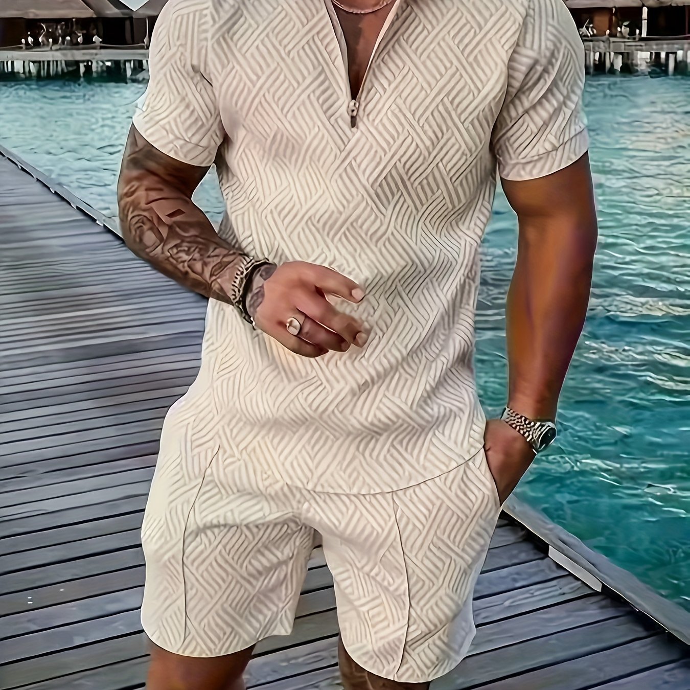 Ensemble motif géométrique – Polo & Short