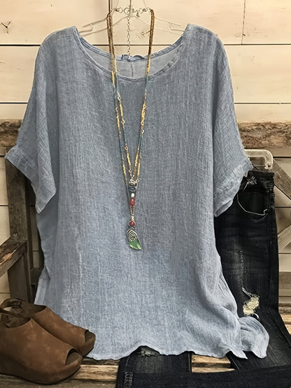 T-shirt ample en tissu texturé – coloris diffèrent