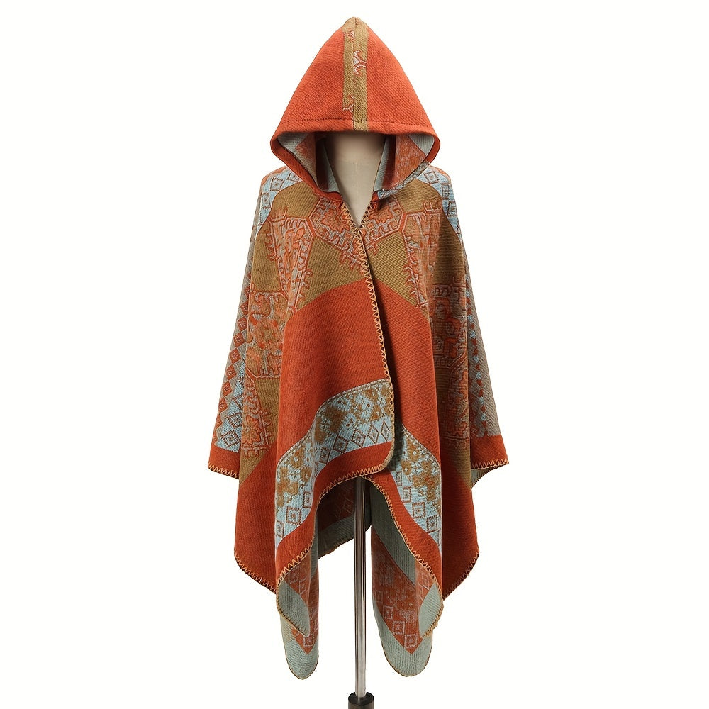 Cape à capuche bohème – Chaleur et élégance artisanale