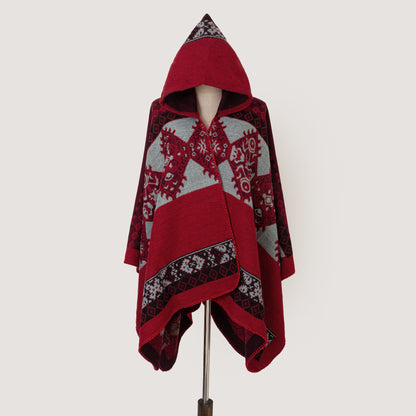 Cape à capuche bohème – Chaleur et élégance artisanale