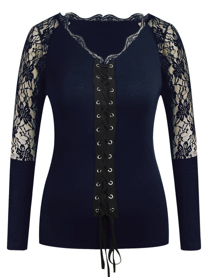 Haut Femme Dentelle & Lacets – Élégance et Séduction