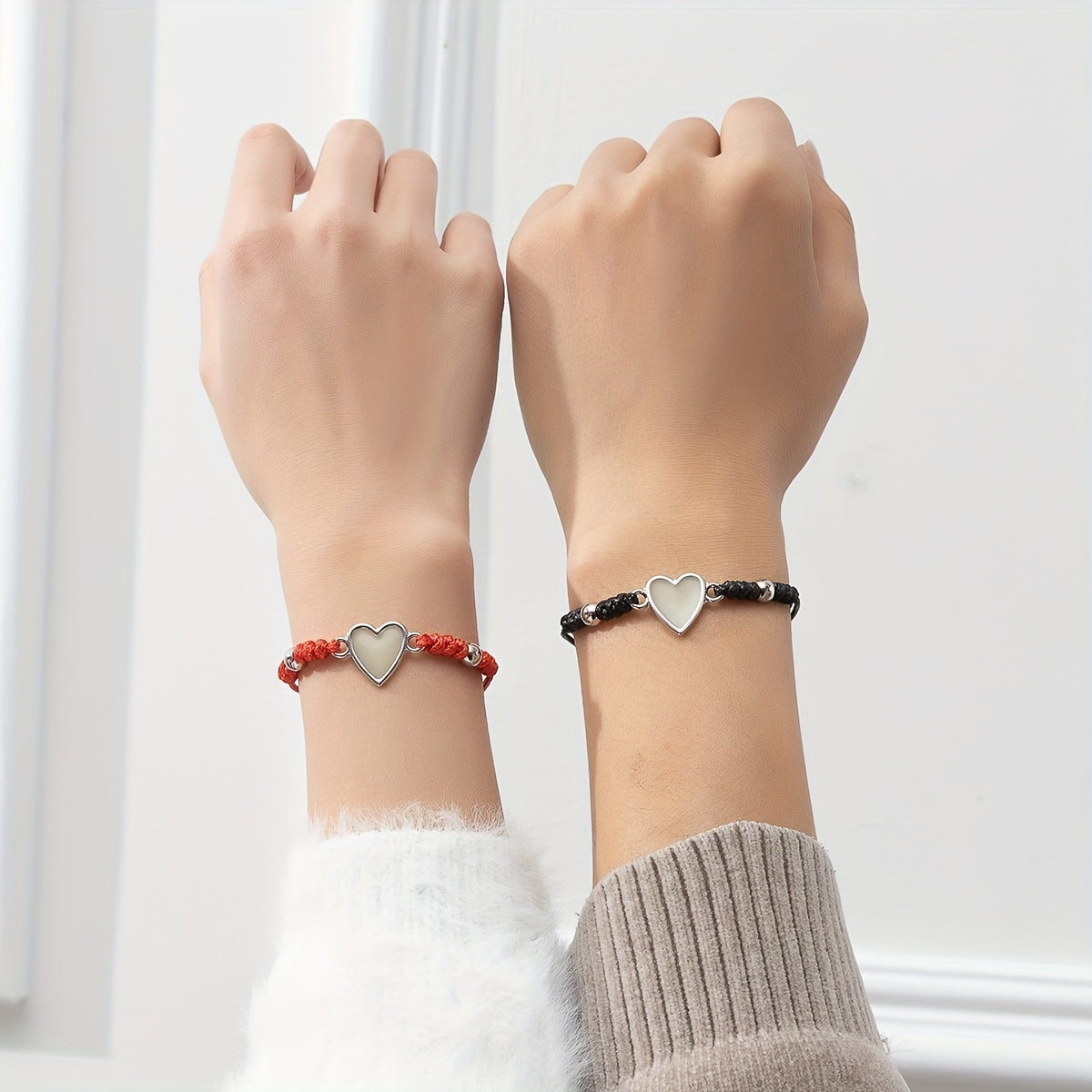 Bracelets couple cœur lumineux