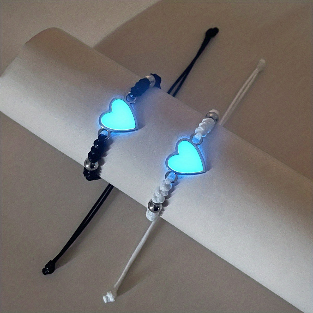 Bracelets couple cœur lumineux