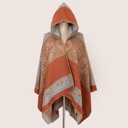 Cape à capuche bohème – Chaleur et élégance artisanale