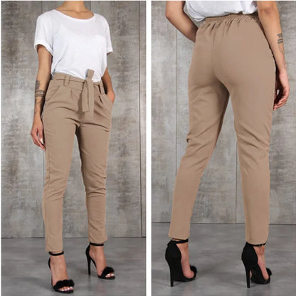 Pantalon slim en mousseline de soie