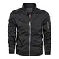 Veste Bomber Homme Col Montant - Coupe-Vent Automne Hiver Casual Vert Militaire