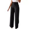 Pantalon Femme Taille Haute Noir - Coupe Droite Élégante Bureau Casual