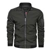 Veste Bomber Homme Col Montant - Coupe-Vent Automne Hiver Casual Vert Militaire