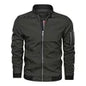 Veste Bomber Homme Col Montant - Coupe-Vent Automne Hiver Casual Vert Militaire