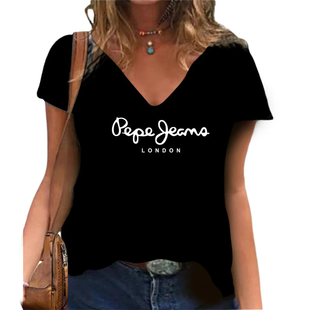 T-shirt col en v Pepe Jeans