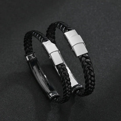 Bracelet Homme torsadé tresse cuir