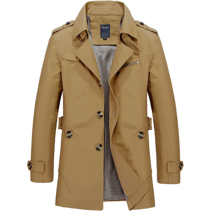 Veste Longue Homme Coupe-Vent - Trench Coat Élégant