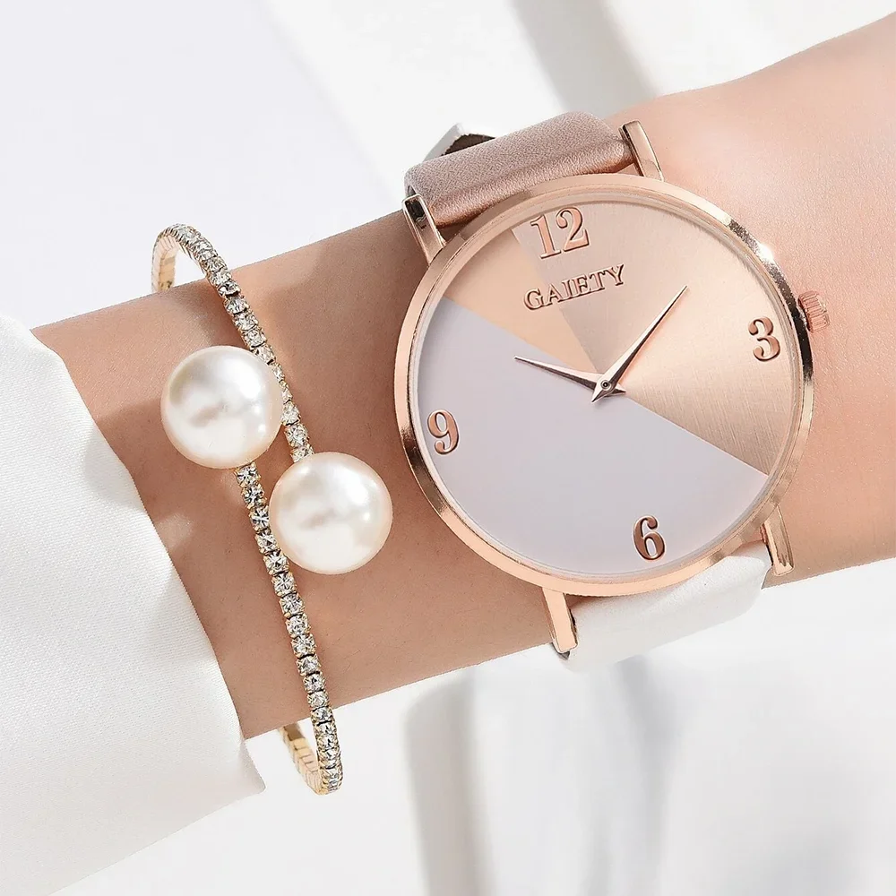 Montre bracelet femme cuir PU élégant