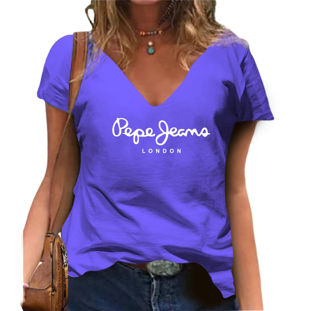 T-shirt col en v Pepe Jeans