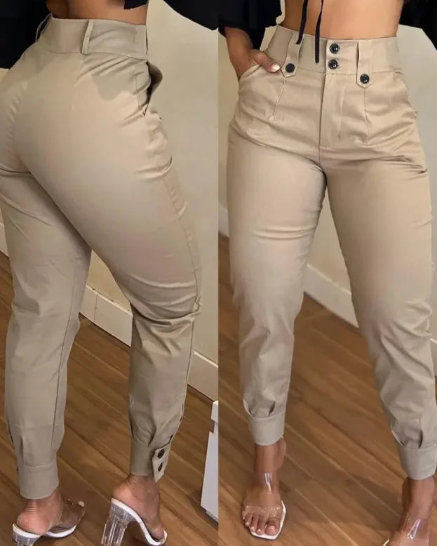 Pantalon Cargo Femme Taille Haute - Décontracté 2025