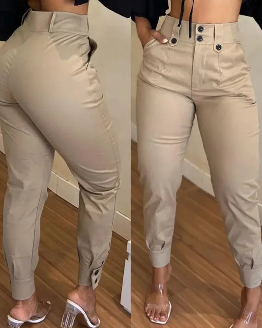Pantalon Cargo Femme Taille Haute - Décontracté 2025