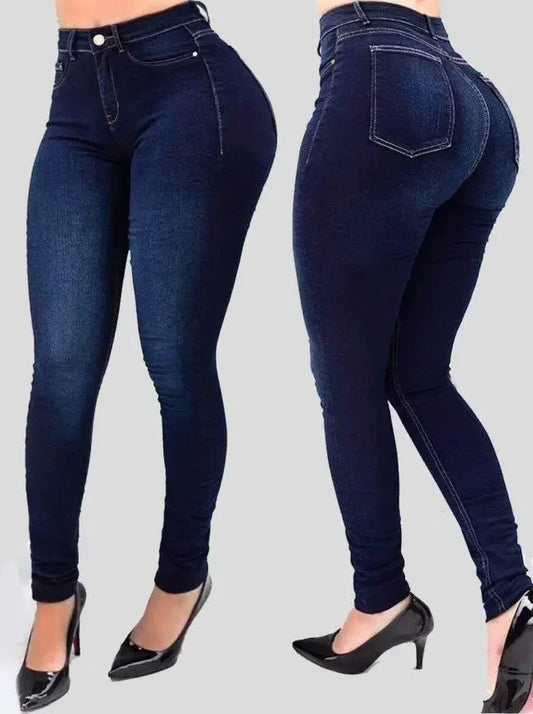 Jean taille haute en denim