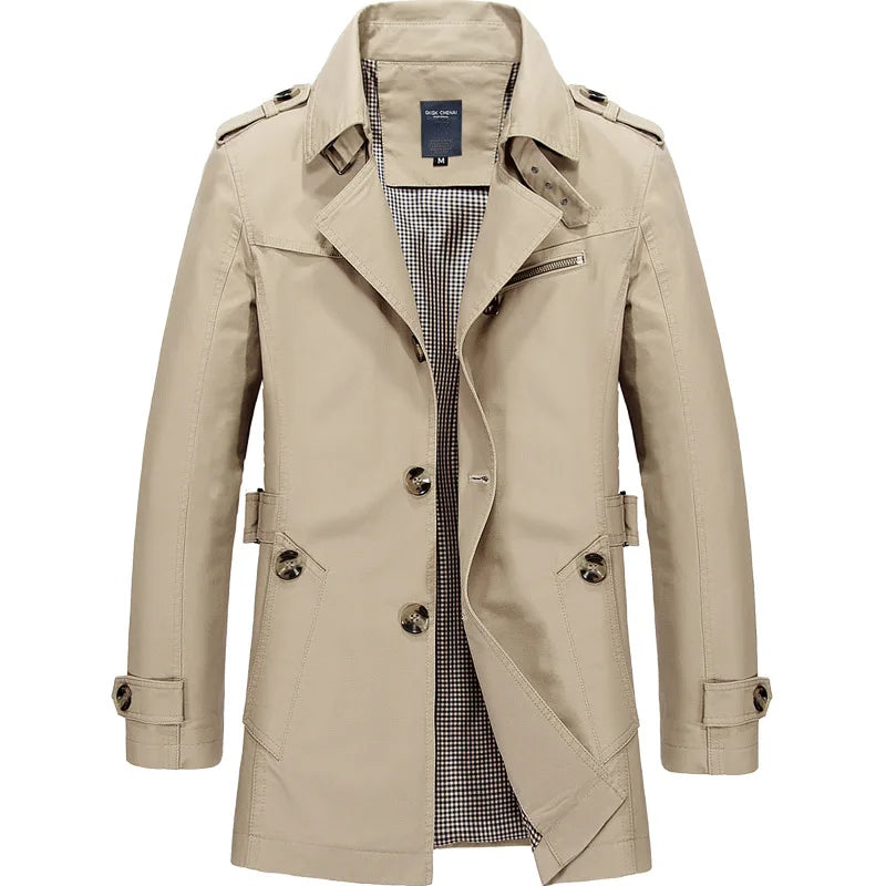 Veste Longue Homme Coupe-Vent - Trench Coat Élégant