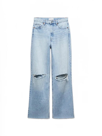 Jean Jambes larges à trous Femmes