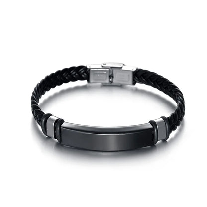 Bracelet Homme torsadé tresse cuir